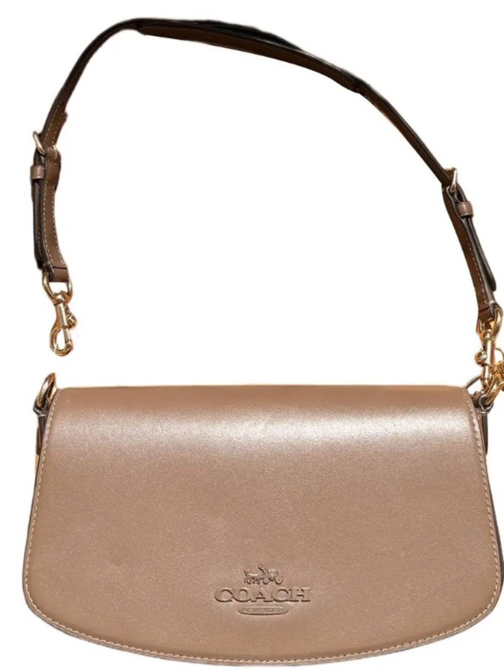 Coach Andrea brown Shoulder bag in Caramel Brown color